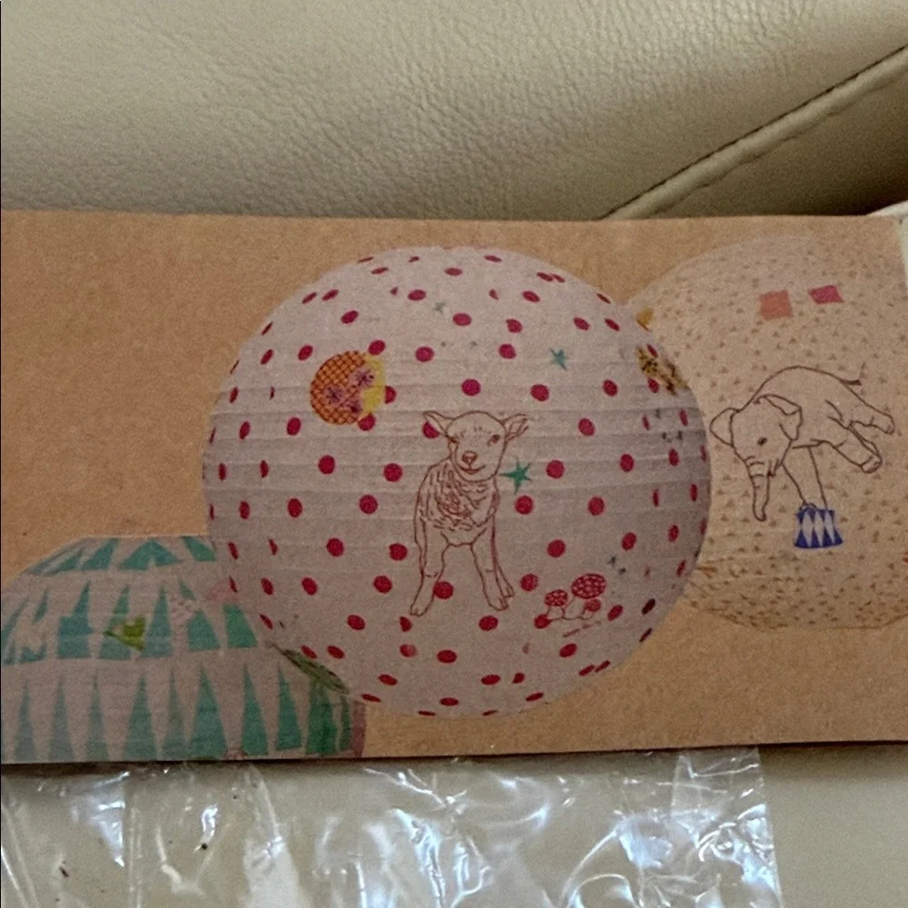 Mimi'Lou Pink Polka Dots & Sheep Paper Lantern NEW